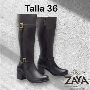 Botas caña alta color negro estela sokso