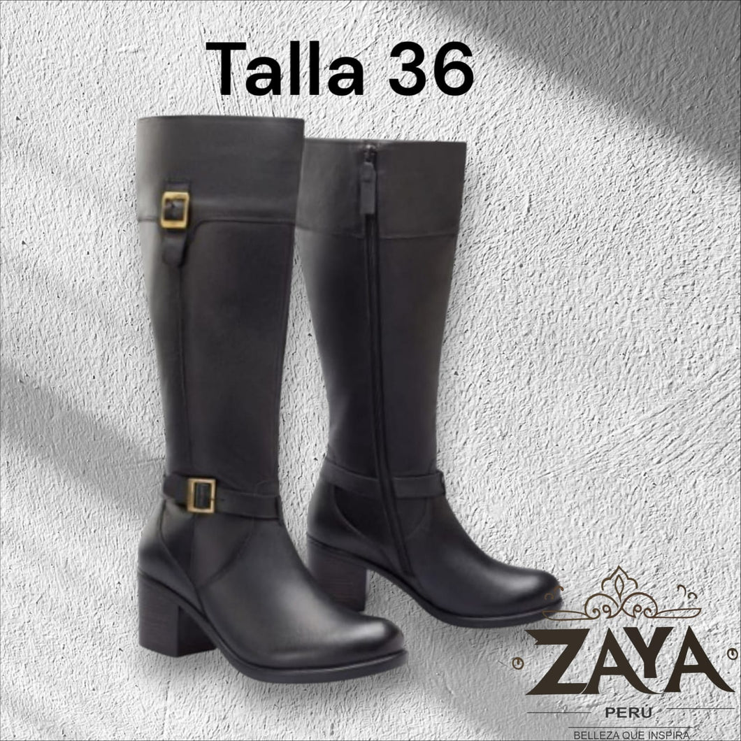 Botas caña alta color negro estela sokso