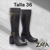 Botas caña alta color negro estela sokso
