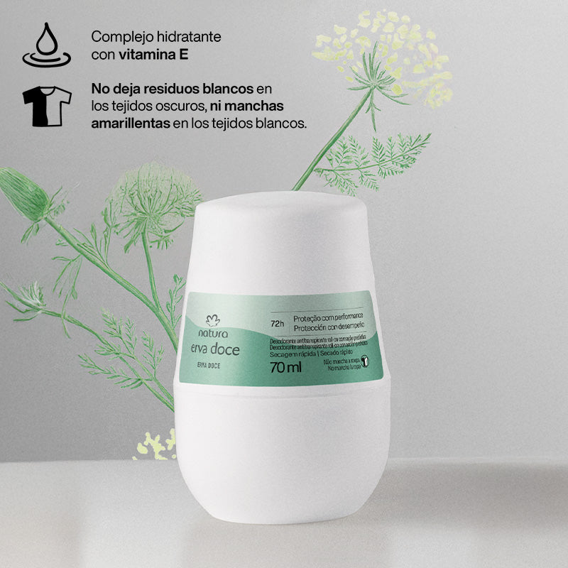 Erva doce Desodorante antitranspirante invisible roll-on 70 ml